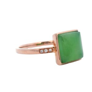 Jade Square Rose Gold Ring, Alaska Mint