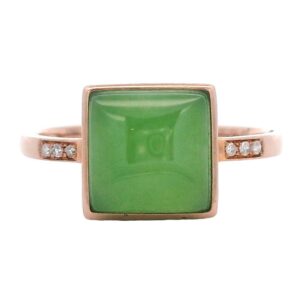Jade Square Rose Gold Ring, Alaska Mint