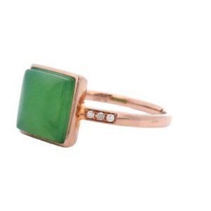 Jade Square Rose Gold Ring, Alaska Mint