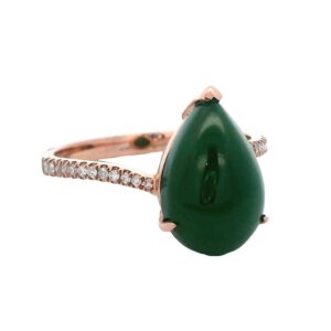 Jade Teardrop Rose Gold Ring, Alaska Mint