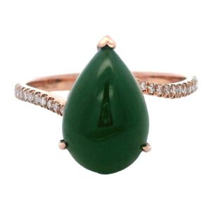 Jade Teardrop Rose Gold Ring, Alaska Mint