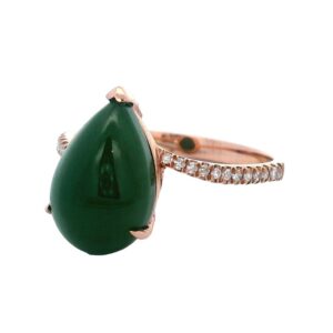 Jade Teardrop Rose Gold Ring, Alaska Mint