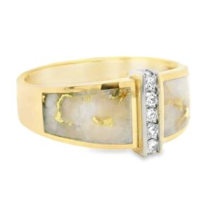 Gold Quartz Double Sided Ring, Alaska Mint