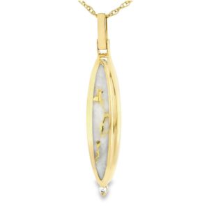 Gold Quartz Drop Pendant, Alaska Mint