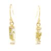 Gold Quartz Bar Dangle Earrings, Alaska Mint