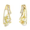 Gold Quartz Diamond Post Earrings, Alaska Mint
