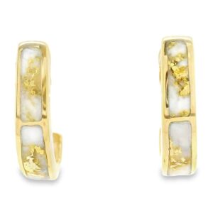 Hoop 14k Gold Quartz Earrings, Alaska Mint