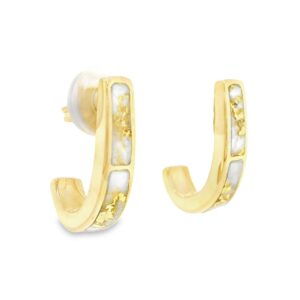 Hoop 14k Gold Quartz Earrings, Alaska Mint