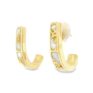 Hoop 14k Gold Quartz Earrings, Alaska Mint