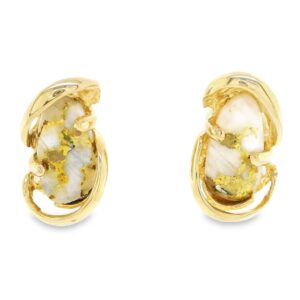 Gold quartz earrings, Alaska Mint