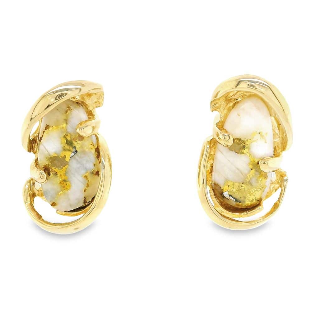 Gold quartz earrings, Alaska Mint