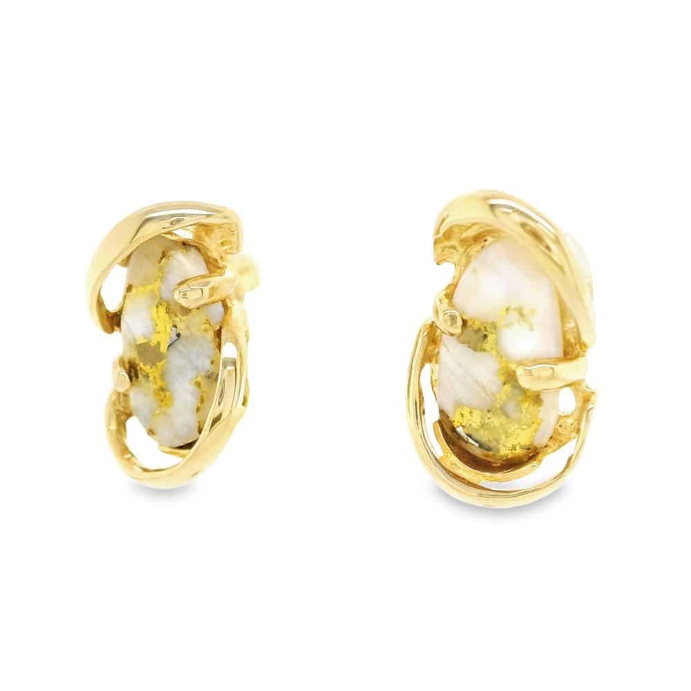 Gold quartz earrings, Alaska Mint
