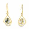 Gold Quartz 14k Wire Dangle Earrings, Alaska Mint