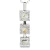 Triple Square Gold Quartz Diamond Drop Pendant, Alaska Mint