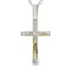 White Gold Cross Gold Quartz Pendant, Alaska Mint