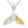 White Gold Whale Tail Gold Quartz Pendant, Alaska Mint, Necklace, Gift