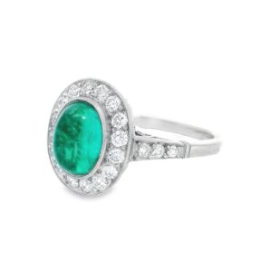 Platinum 2ct Emerald & Diamond Ring, Alaska Mint