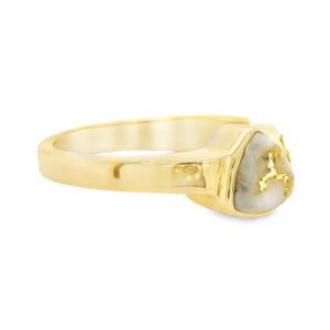 Triangle Gold Nugget Quartz Ring, Alaska Mint
