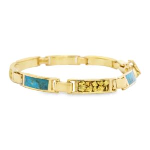Turquoise Gold Nugget Bracelet, Alaska Mint