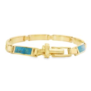 Turquoise Gold Nugget Bracelet, Alaska Mint