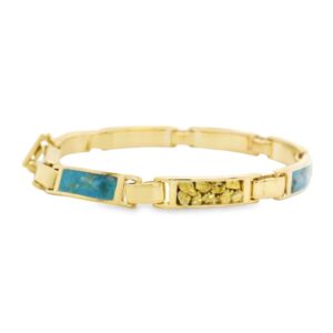 Turquoise Gold Nugget Bracelet, Alaska Mint