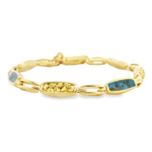 Turquoise Gold Nugget Bracelet, Alaska Mint