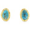 Gold Nugget Turquoise Earrings, Alaska Mint