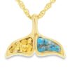 Turquoise Whale Tail Gold Nugget Pendant PAJWT301NT