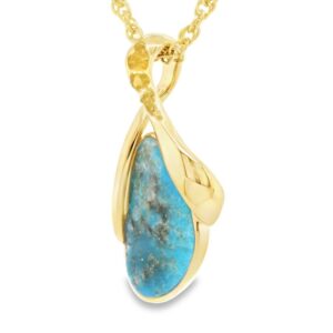 Turquoise Gold Nugget Pendant, Alaska Mint