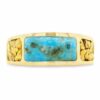 Turquoise Gold Nugget Gold Ring RL732NT