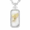 White Gold Fleur De Lis Gold Quartz Pendant, Alaska Mint