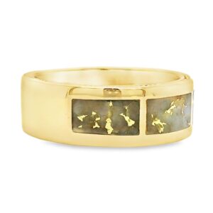 3 Panel Gold Quartz Ring, Alaska Mint
