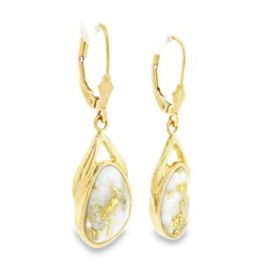 Yellow Gold Quartz Earrings, Alaska Mint