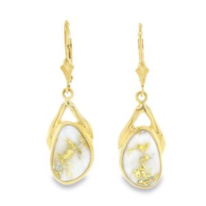 Yellow Gold Quartz Earrings, Alaska Mint