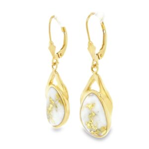 Yellow Gold Quartz Earrings, Alaska Mint