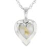 Gold Quartz Heart Inlaid Pendant with White Gold, Alaska Mint