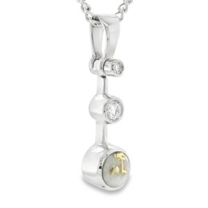 Diamond & White Gold Gold Quartz Pendant, Alaska Mint