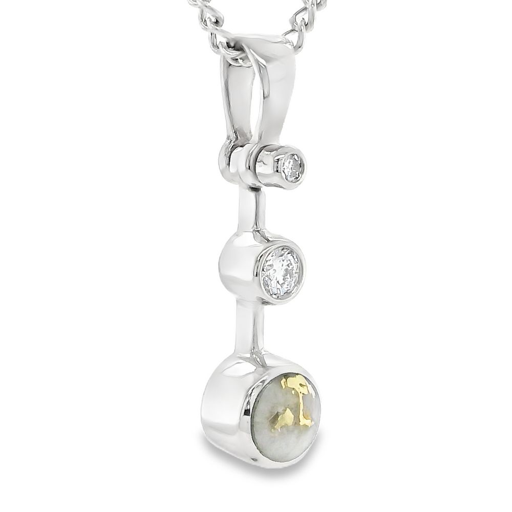 Diamond & White Gold Gold Quartz Pendant, Alaska Mint