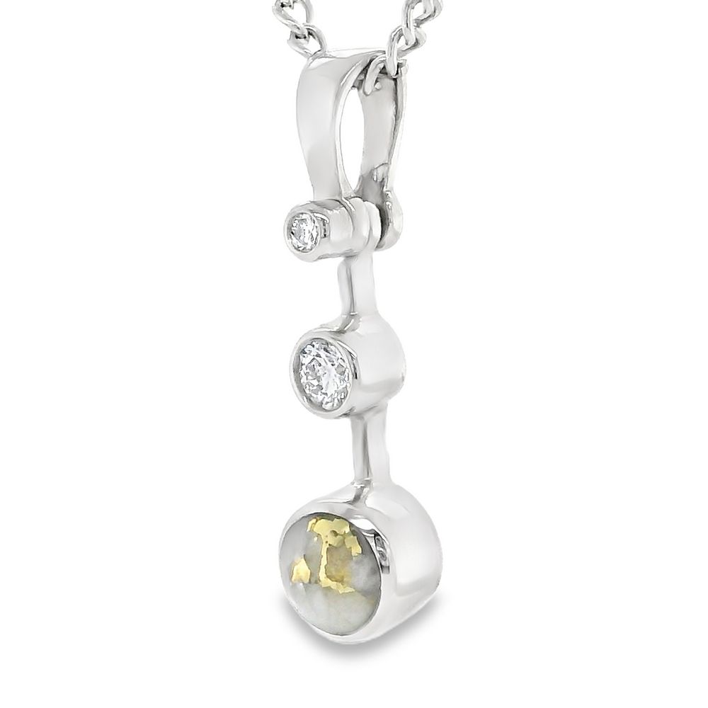 Diamond & White Gold Gold Quartz Pendant, Alaska Mint