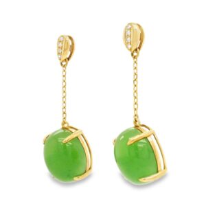 These beautiful teardrop jade earrings are set in 18k rose gold, jade is gemstone of Alaska!