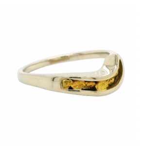 White Gold Ladies Nugget Ring, Alaska Mint