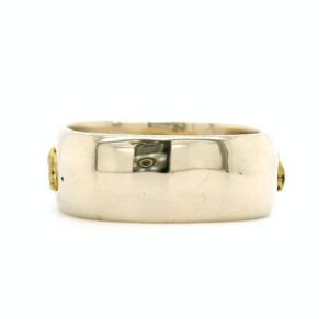 Gold Nugget & Platinum Men's White Gold Ring, Alaska Mint