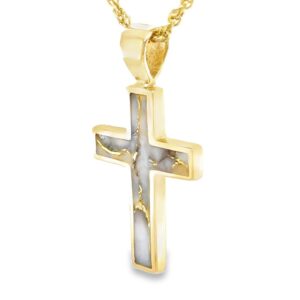Gold Quartz Cross Pendant at the Alaska Mint