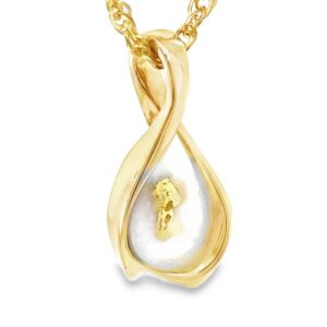 Gold Quartz Raindrop Pendant, Alaska Mint