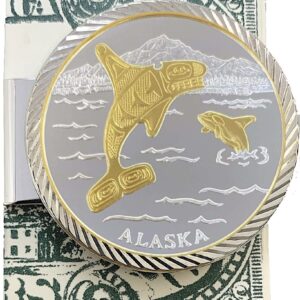 Money Clip with 1 oz. or 1/4 oz. Totemic Orca Medallion