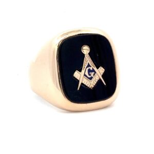Estate Men's Masonic 10K Ring 075822