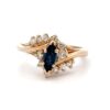 Estate Blue Sapphire & Diamond Ring 090105