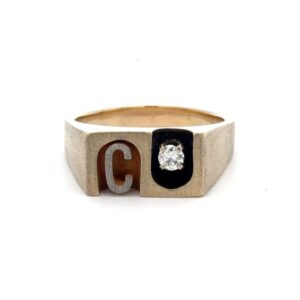 Estate Men’s 14k Gold & Diamond Ring 090514