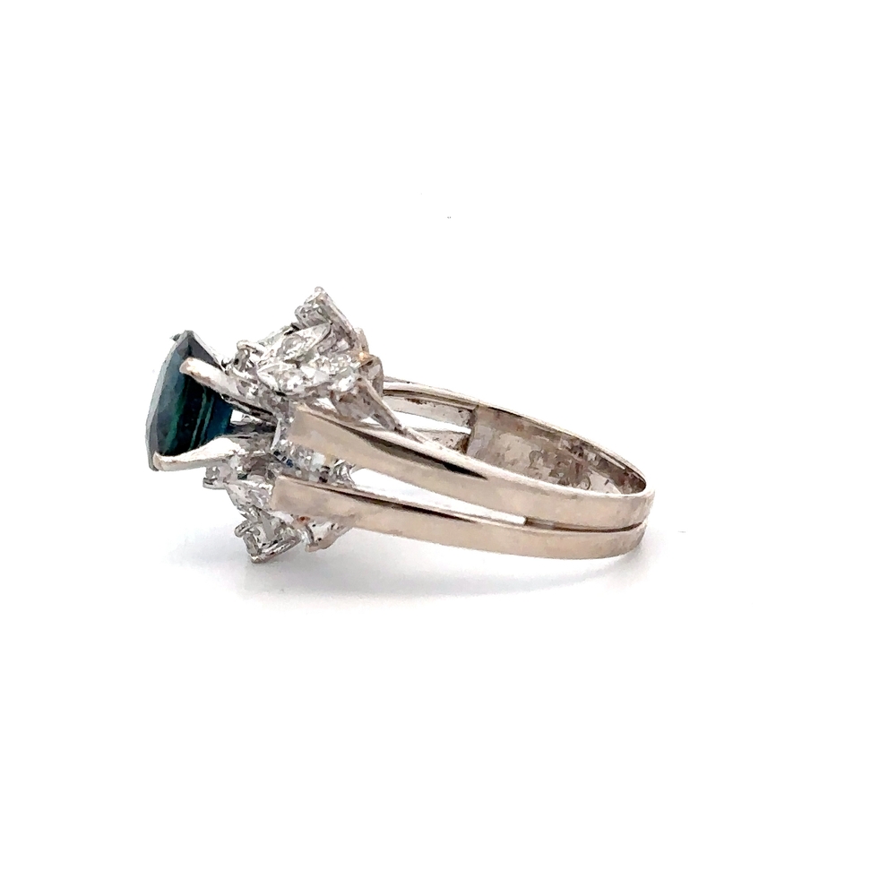 Estate Lady's Blue Sapphire & Diamond Ring 071991 - Image 2