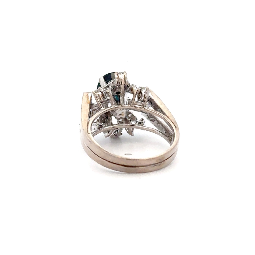 Estate Lady's Blue Sapphire & Diamond Ring 071991 - Image 4
